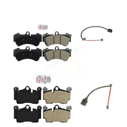 Front Rear Ceramic Disc Brake Pads And Wear Sensors Kit For Porsche Cayenne KNW-100057