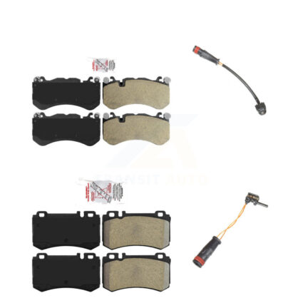 Front Rear Ceramic Disc Brake Pads And Wear Sensors Kit For 2008-2009 Mercedes-Benz SL600 KNW-100072