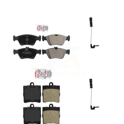 Front Rear Ceramic Disc Brake Pads And Wear Sensor Kit For Mercedes-Benz SLK230 C230 2.3L KNW-100074