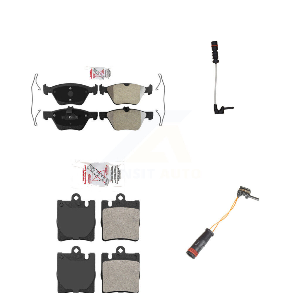 Front Rear Ceramic Disc Brake Pads And Wear Sensors Kit For Mercedes-Benz CLK320 KNW-100076