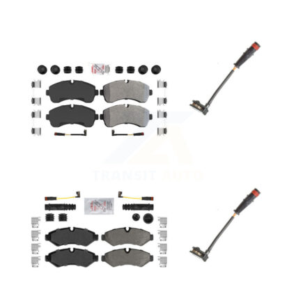 Front Rear Ceramic Brake Pad & Extra Wear Sensor Kit For Mercedes-Benz Sprinter 2500 1500 KNW-100084