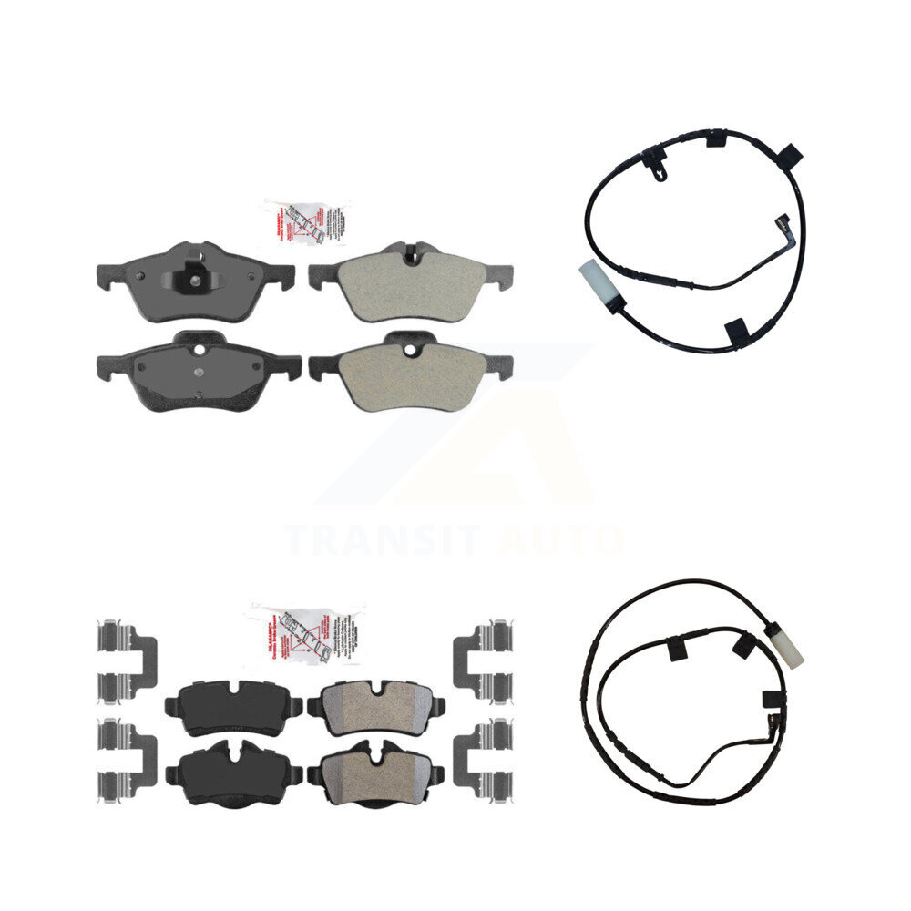 Front Rear Ceramic Disc Brake Pads And Wear Sensors Kit For Mini Cooper KNW-100099