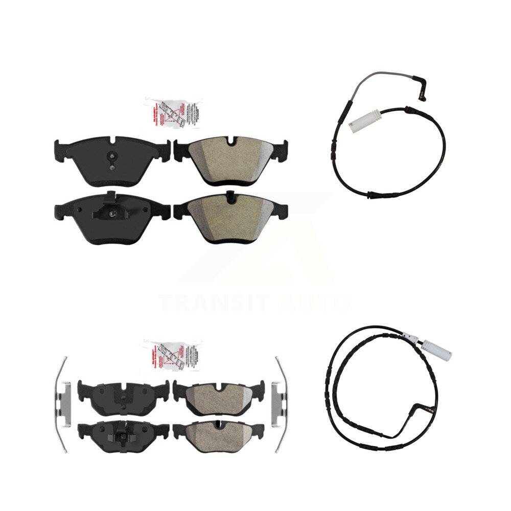 Front Rear Ceramic Disc Brake Pads And Wear Sensors Kit For BMW 328i KNW-100105