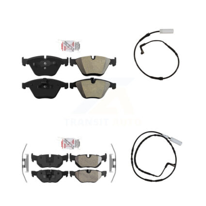 Front Rear Ceramic Disc Brake Pads And Wear Sensors Kit For 2008 BMW 328i 3.0L KNW-100112