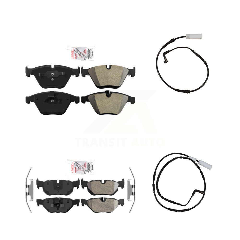 Front Rear Ceramic Disc Brake Pads And Wear Sensors Kit For 2008 BMW 328i 3.0L KNW-100112