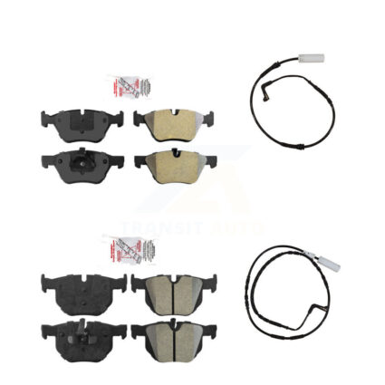 Front Rear Ceramic Disc Brake Pads And Wear Sensors Kit For 2006 BMW 330i KNW-100116