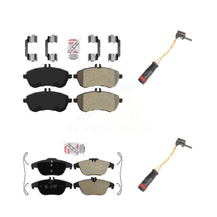 Front Rear Ceramic Disc Brake Pads And Wear Sensors Kit For Mercedes-Benz C300 C250 C230 KNW-100117