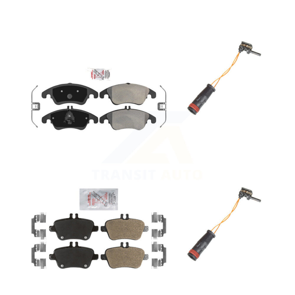 Front Rear Ceramic Disc Brake Pads And Wear Sensors Kit For Mercedes-Benz SLK350 KNW-100119