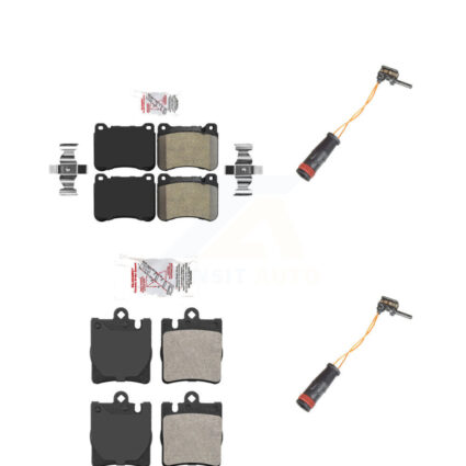 Front Rear Ceramic Disc Brake Pads And Wear Sensor Kit For Mercedes-Benz SLK350 C230 C320 KNW-100123