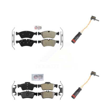 Front Rear Ceramic Disc Brake Pads And Wear Sensors Kit For Mercedes-Benz E350 AWD KNW-100126