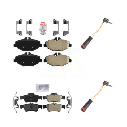 Front Rear Ceramic Disc Brake Pads And Wear Sensors Kit For Mercedes-Benz E350 RWD KNW-100127