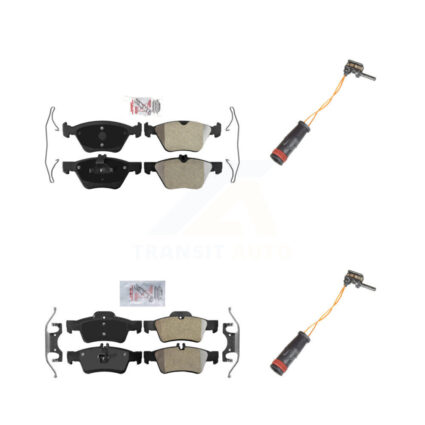 Front Rear Ceramic Disc Brake Pads And Wear Sensors Kit For Mercedes-Benz E350 E300 KNW-100128