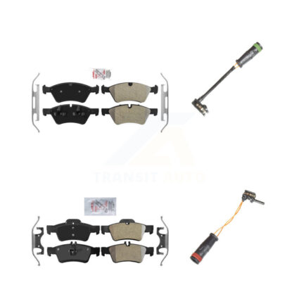 Front Rear Ceramic Brake Pads Wear Sensor Kit For Mercedes-Benz E550 4Matic with AWD 5.5L KNW-100129