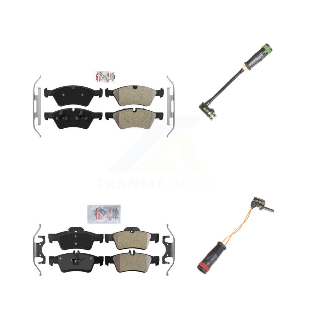 Front Rear Ceramic Brake Pads Wear Sensor Kit For Mercedes-Benz E550 4Matic with AWD 5.5L KNW-100129