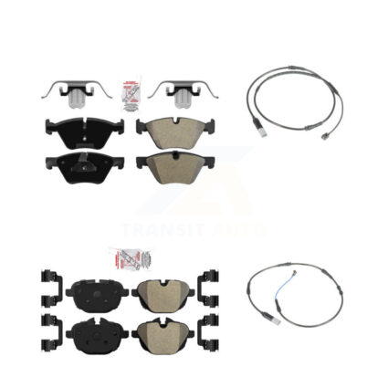 Front Rear Ceramic Disc Brake Pads And Wear Sensors Kit For BMW 528i KNW-100133