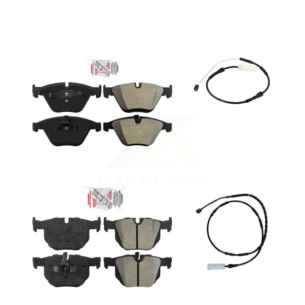 Front Rear Ceramic Disc Brake Pads And Wear Sensors Kit For BMW 335i 335is 335d KNW-100136