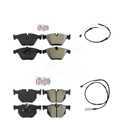 Front Rear Ceramic Brake Pads Wear Sensor Kit For 13 BMW 335i Convertible Coupe with 3.0L KNW-100137