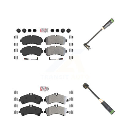 Front Rear Ceramic Brake Pad Extra Wear Sensor Kit For Mercedes-Benz Sprinter 3500 3500XD KNW-100146