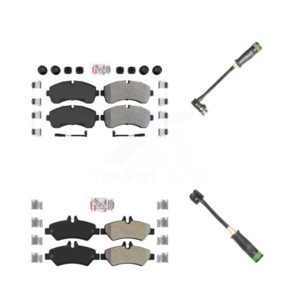 Front Rear Ceramic Disc Brake Pad & Extra Wear Sensor Kit For Mercedes-Benz Sprinter 3500 KNW-100147