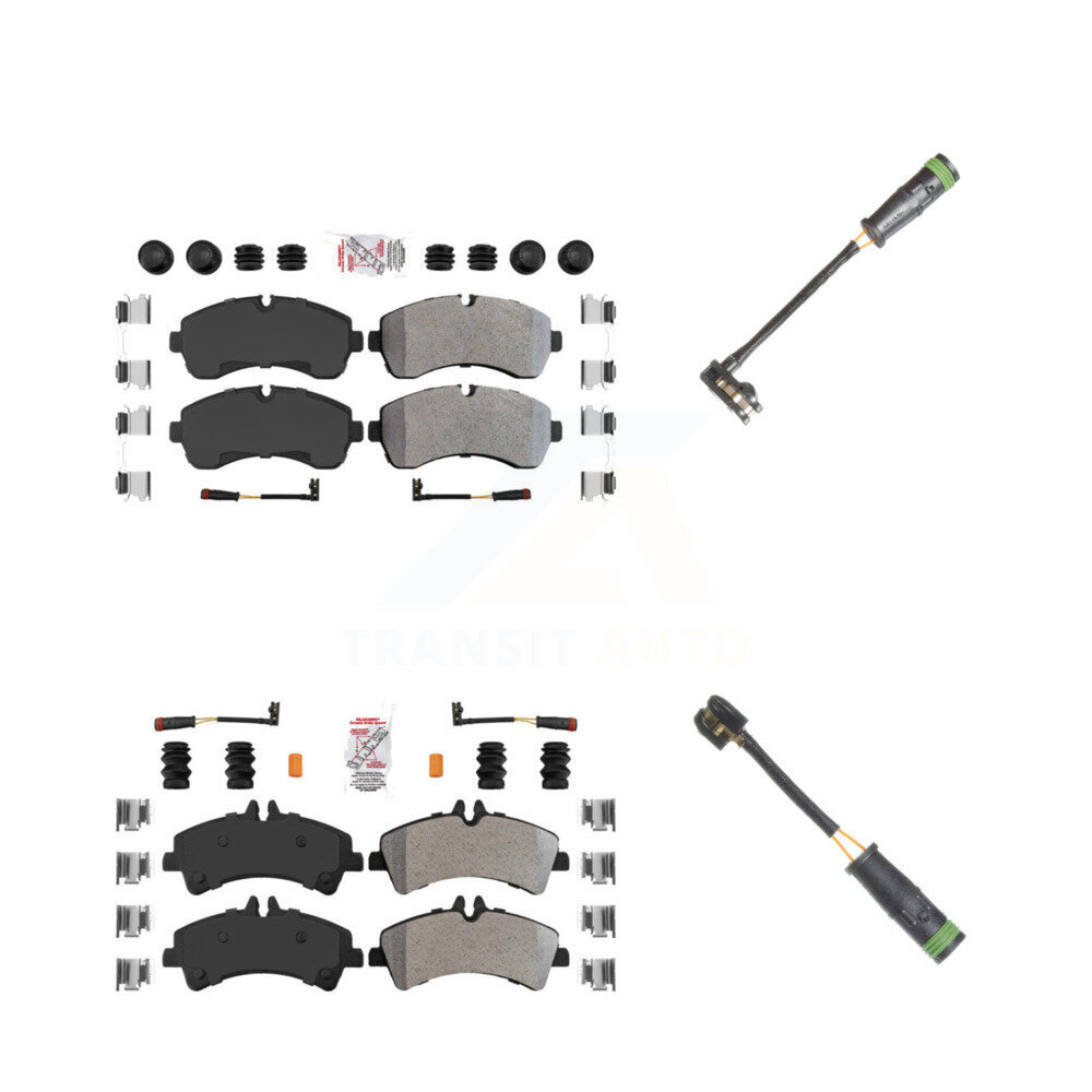 Front Rear Ceramic Brake Pad Extra Wear Sensor Kit For Mercedes-Benz Sprinter 3500 3500XD KNW-100148