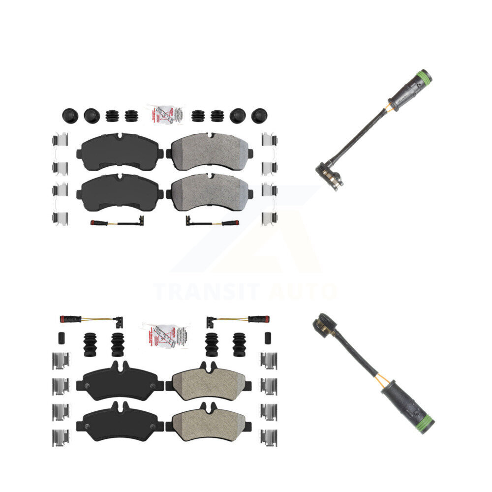 Front Rear Ceramic Disc Brake Pad & Extra Wear Sensor Kit For Mercedes-Benz Sprinter 3500 KNW-100149