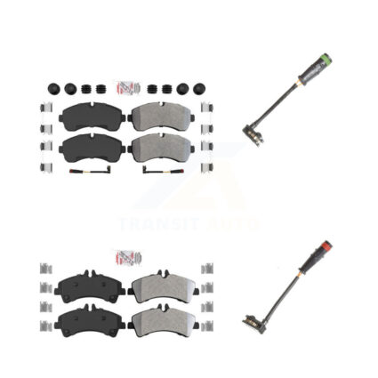Front Rear Ceramic Disc Brake Pad & Extra Wear Sensor Kit For Mercedes-Benz Sprinter 3500 KNW-100150