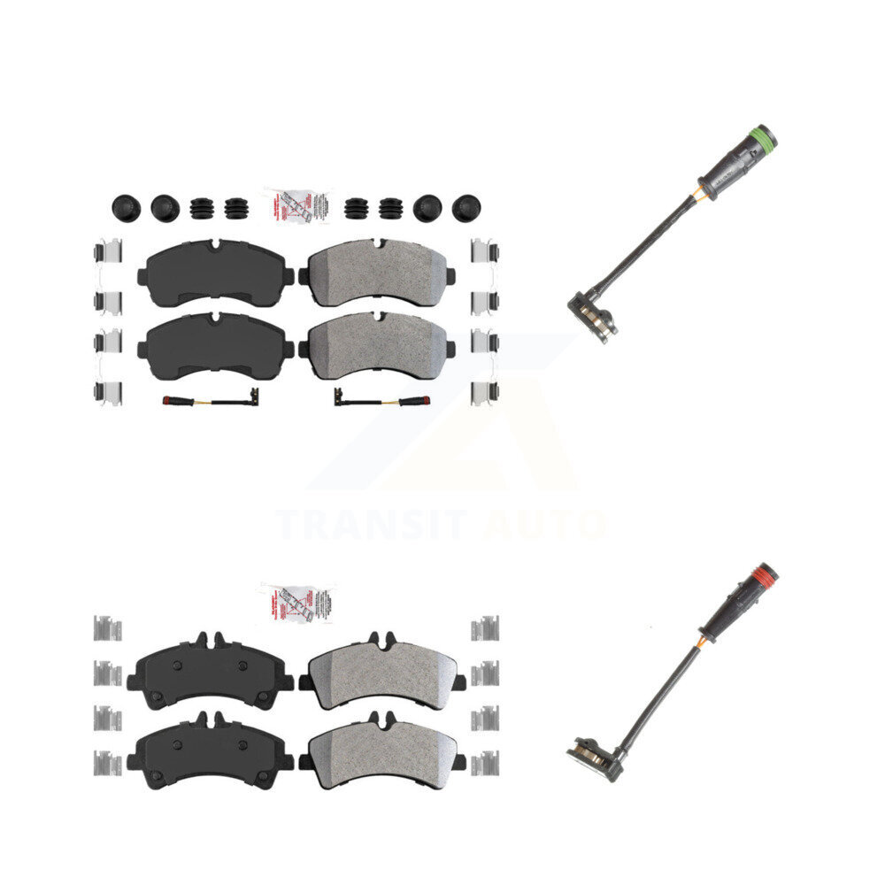 Front Rear Ceramic Disc Brake Pad & Extra Wear Sensor Kit For Mercedes-Benz Sprinter 3500 KNW-100150