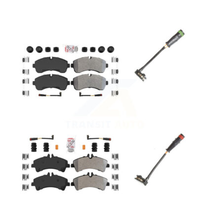 Front Rear Ceramic Disc Brake Pad & Extra Wear Sensor Kit For Mercedes-Benz Sprinter 3500 KNW-100152