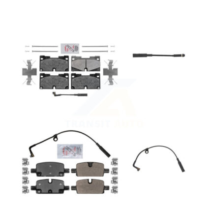 Front Rear Ceramic Brake Pad Extra Wear Sensor Kit For GMC Chevrolet Silverado 1500 Yukon KNW-100171
