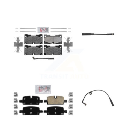 Front Rear Ceramic Brake Pad Extra Wear Sensor Kit For GMC Chevrolet Silverado 1500 Yukon KNW-100172