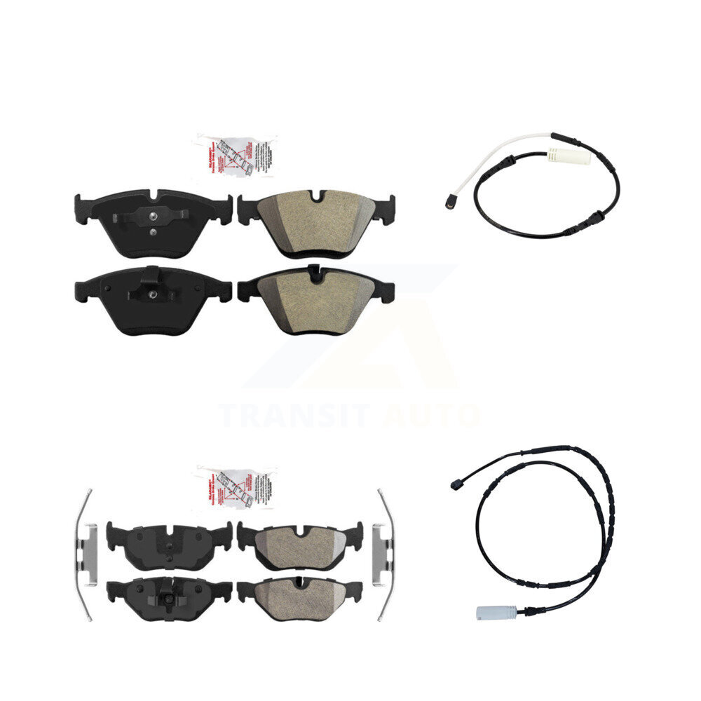 Front Rear Ceramic Disc Brake Pads And Wear Sensors Kit For BMW 328i xDrive KNW-100179
