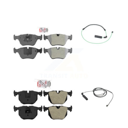 Front Rear Ceramic Disc Brake Pads And Wear Sensors Kit For BMW 330Ci 330i 330xi 3.0L KNW-100190