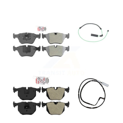 Front Rear Ceramic Disc Brake Pads And Wear Sensors Kit For 2005 BMW 330xi 3.0L KNW-100191