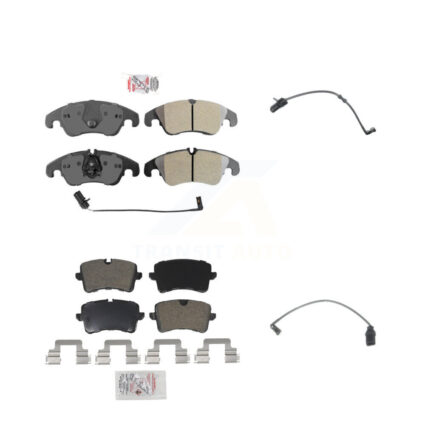 Front Rear Ceramic Disc Brake Pads And Extra Wear Sensors Kit For Audi A7 Quattro A6 KNW-100194