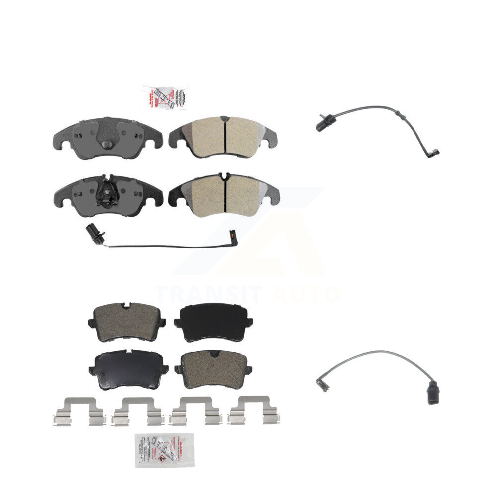 Front Rear Ceramic Disc Brake Pads And Extra Wear Sensors Kit For Audi A7 Quattro A6 KNW-100194