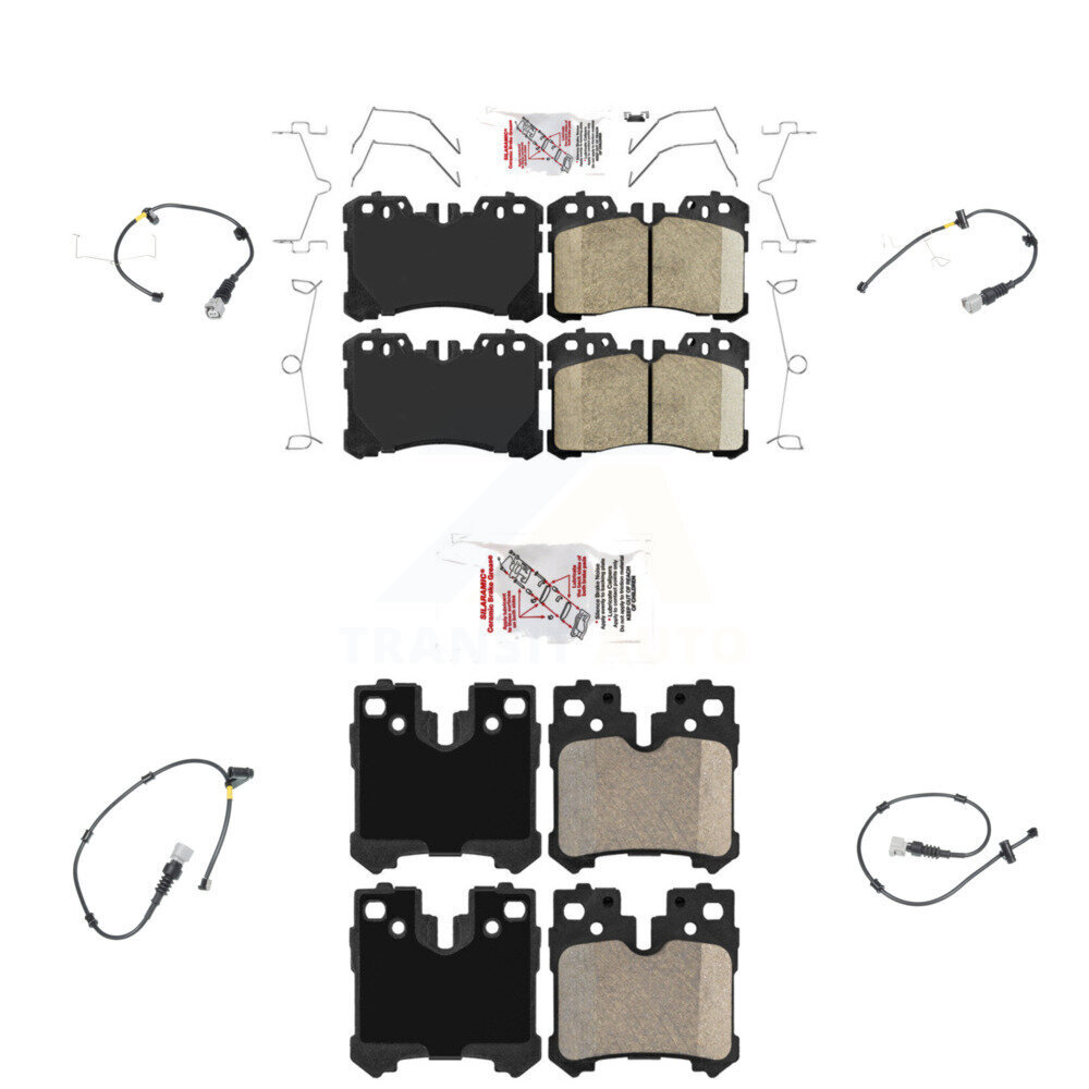 Front Rear Ceramic Disc Brake Pads And Wear Sensors Kit (6Pc) For Lexus LS460 KNW-100196