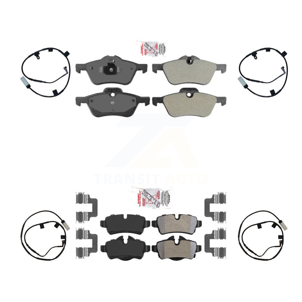 Front Rear Ceramic Disc Brake Pads And Wear Sensors Kit For Mini Cooper KNW-100205