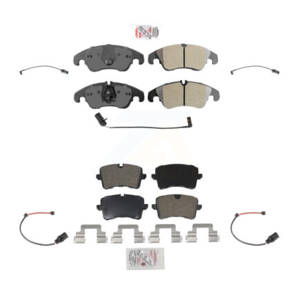 Front Rear Ceramic Disc Brake Pads And Extra Wear Sensors Kit For 2012 Audi A6 KNW-100206