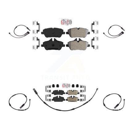 Front Rear Ceramic Disc Brake Pads And Extra Wear Sensors Kit For Mini Cooper KNW-100220