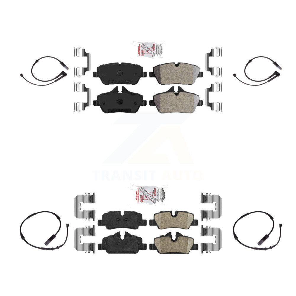 Front Rear Ceramic Disc Brake Pads And Wear Sensors Kit For Mini Cooper KNW-100221