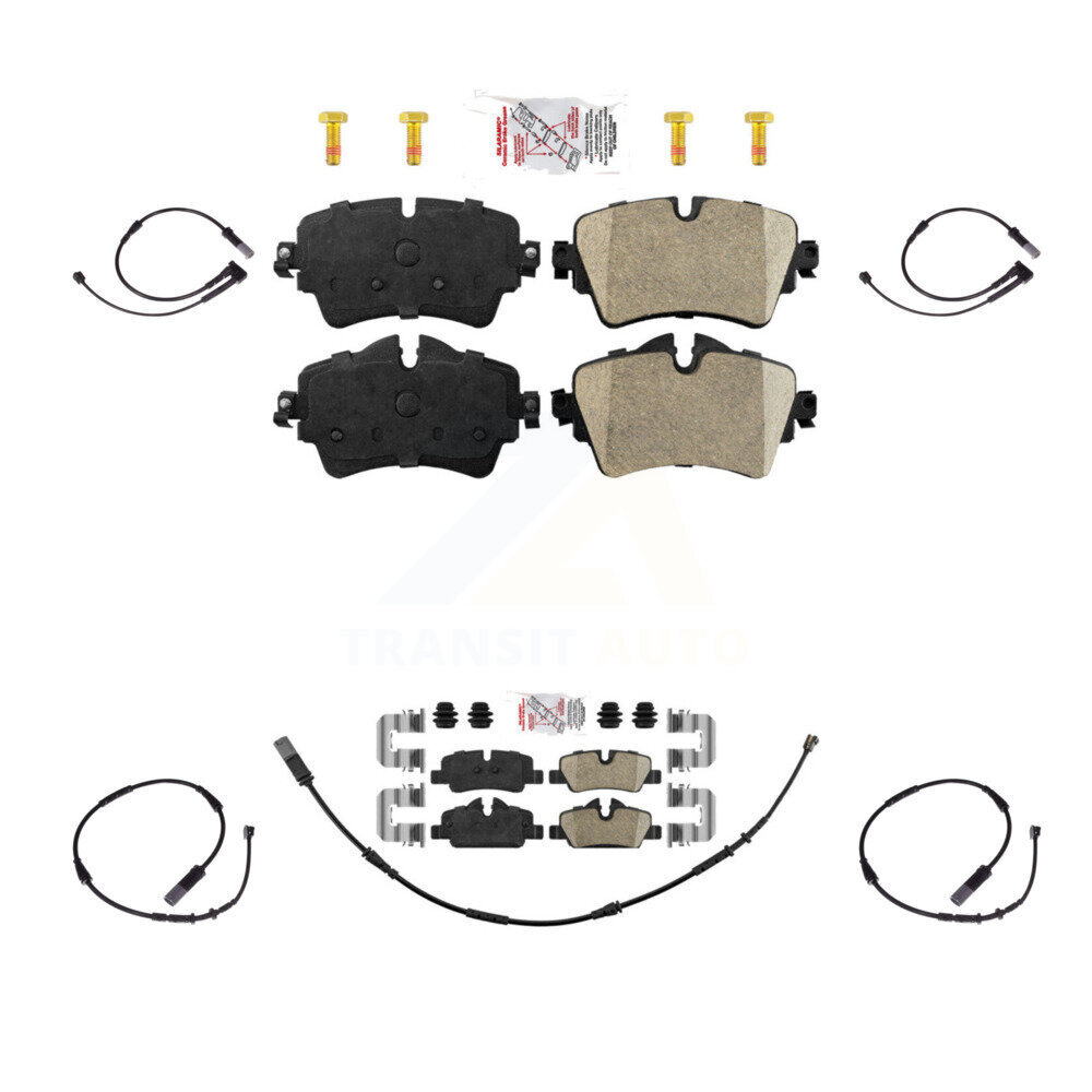 Front Rear Ceramic Disc Brake Pads And Extra Wear Sensors Kit For Mini Cooper KNW-100222