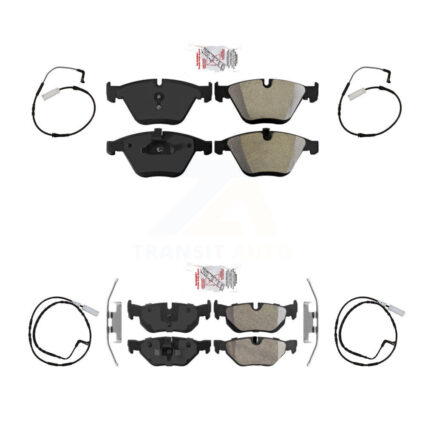 Front Rear Ceramic Disc Brake Pads And Wear Sensors Kit For BMW 328i KNW-100241