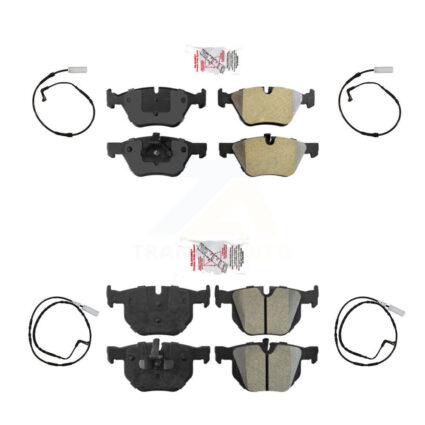 Front Rear Ceramic Disc Brake Pads And Wear Sensors Kit For 2006 BMW 330i KNW-100244