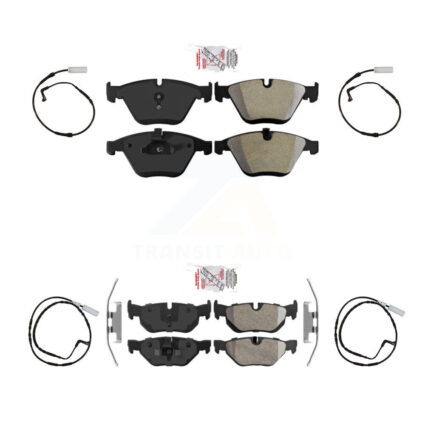 Front Rear Ceramic Disc Brake Pads And Wear Sensors Kit For BMW 328i KNW-100247