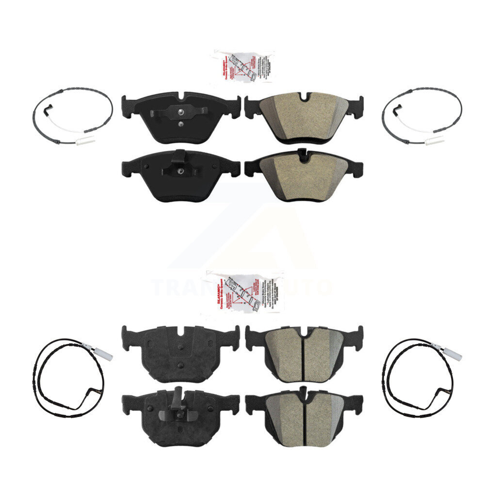 Front Rear Ceramic Disc Brake Pads And Wear Sensor Kit For 2009-2010 BMW 335i xDrive 3.0L KNW-100250