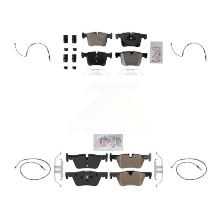 Front Rear Ceramic Disc Brake Pads And Wear Sensors Kit For BMW 320i xDrive 328d 2.0L KNW-100261