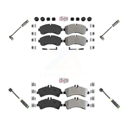 Front Rear Ceramic Brake Pad Extra Wear Sensor Kit For Mercedes-Benz Sprinter 3500 3500XD KNW-100265