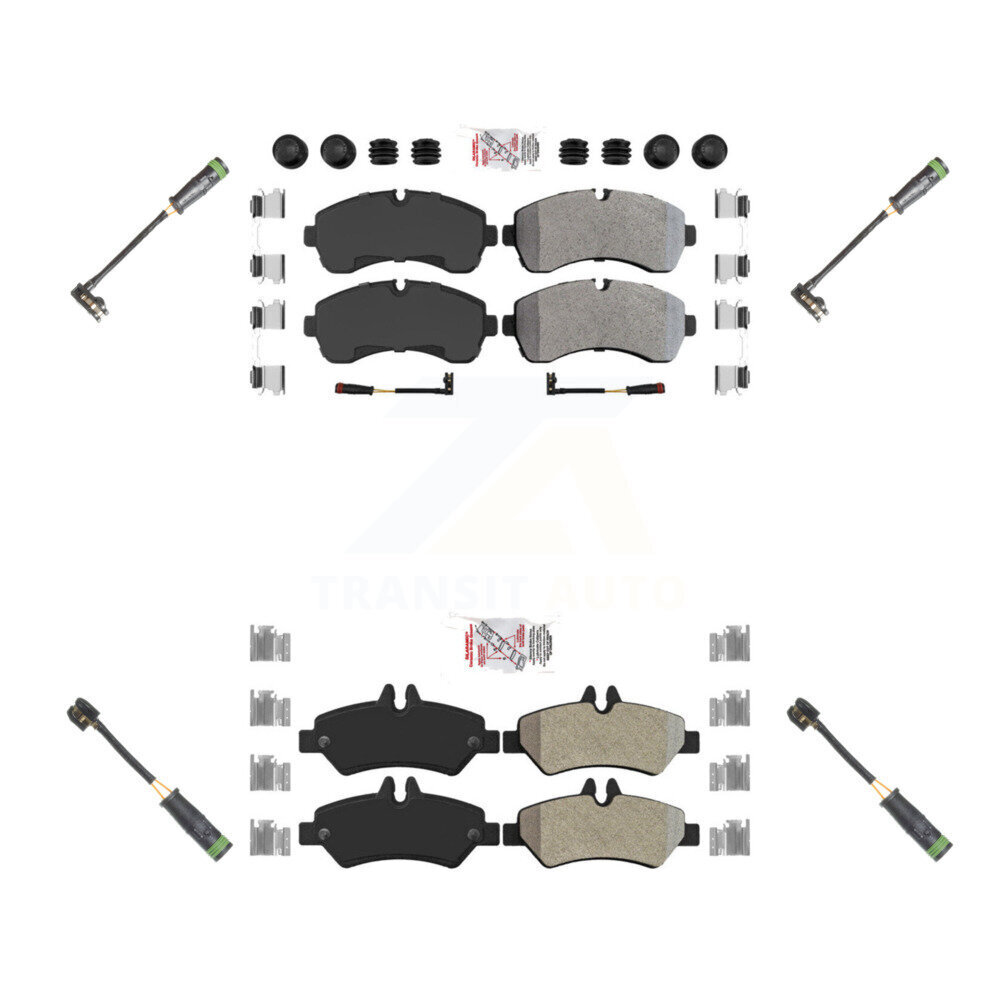 Front Rear Ceramic Disc Brake Pad & Extra Wear Sensor Kit For Mercedes-Benz Sprinter 3500 KNW-100266