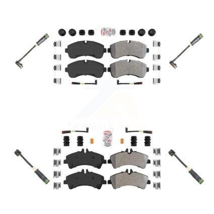 Front Rear Ceramic Brake Pad Extra Wear Sensor Kit For Mercedes-Benz Sprinter 3500 3500XD KNW-100267