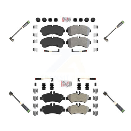 Front Rear Ceramic Disc Brake Pad & Extra Wear Sensor Kit For Mercedes-Benz Sprinter 3500 KNW-100268